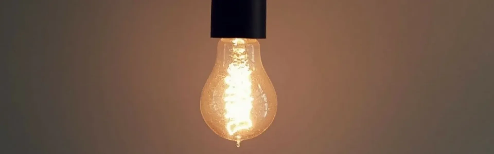 A lit light bulb